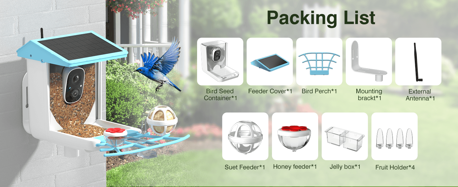 Petcal Birds Feeder Packing List